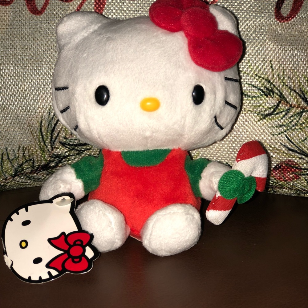 Sanrio Hello Kitty Christmas Plush with Candy Cane 6inch NEW!